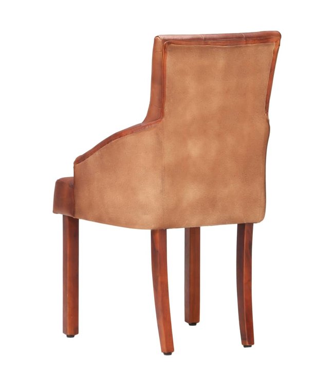 Eetkamerstoelen 4 st echt geitenleer bruin