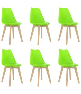 Eetkamerstoelen 6 st kunststof groen