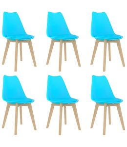 Eetkamerstoelen 6 st kunststof blauw