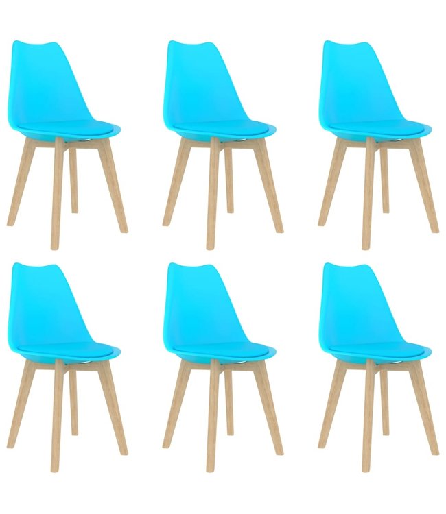 Eetkamerstoelen 6 st kunststof blauw