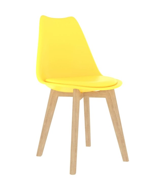 Eetkamerstoelen 6 st kunststof geel
