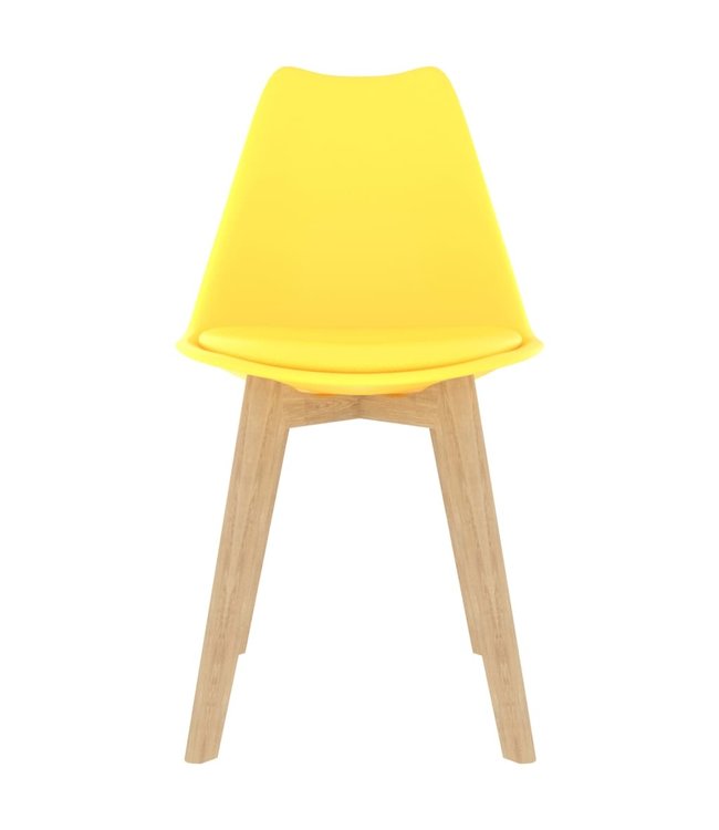 Eetkamerstoelen 6 st kunststof geel