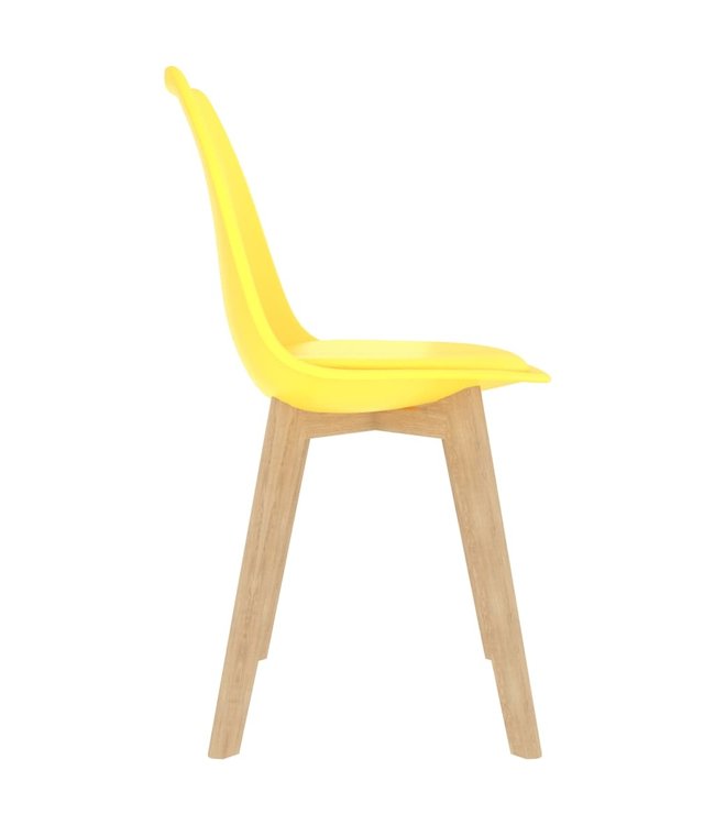 Eetkamerstoelen 6 st kunststof geel