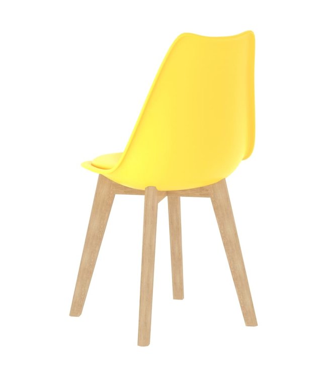 Eetkamerstoelen 6 st kunststof geel