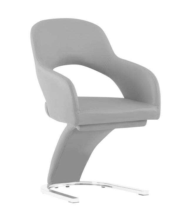 Eetkamerstoelen 6 st kunstleer grijs