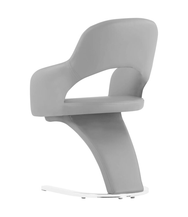 Eetkamerstoelen 6 st kunstleer grijs