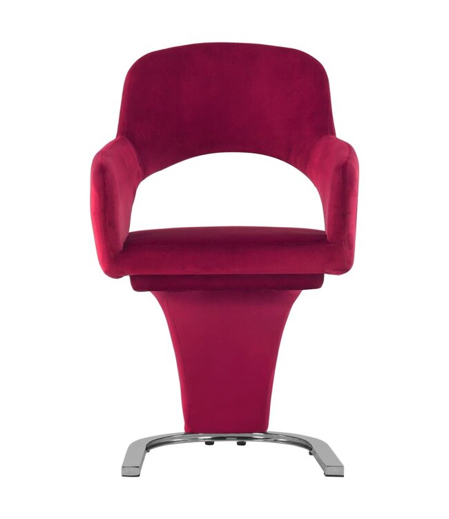Eetkamerstoelen 6 st fluweel wijnrood
