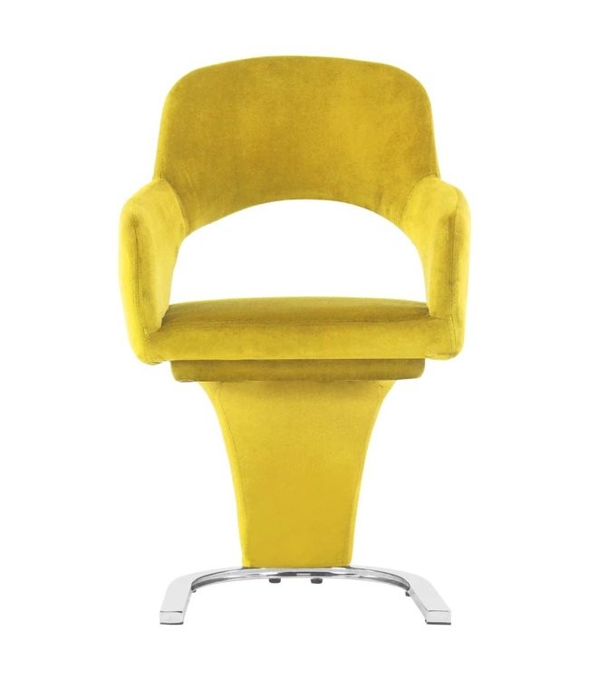 Eetkamerstoelen 6 st fluweel geel