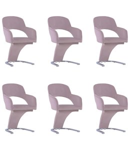 Eetkamerstoelen 6 st fluweel roze