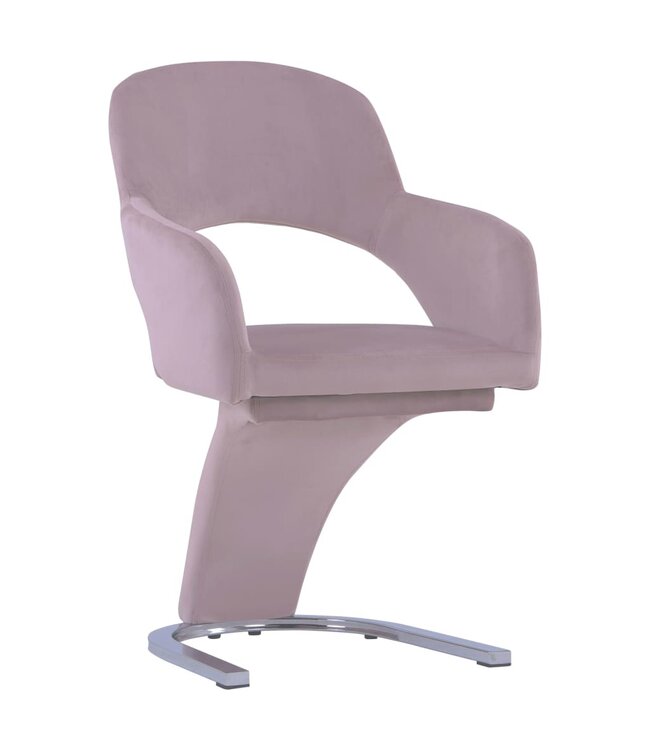 Eetkamerstoelen 6 st fluweel roze