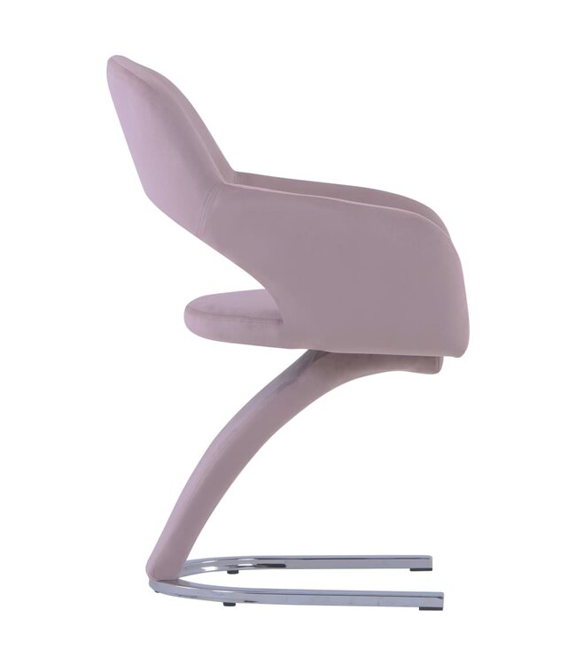 Eetkamerstoelen 6 st fluweel roze