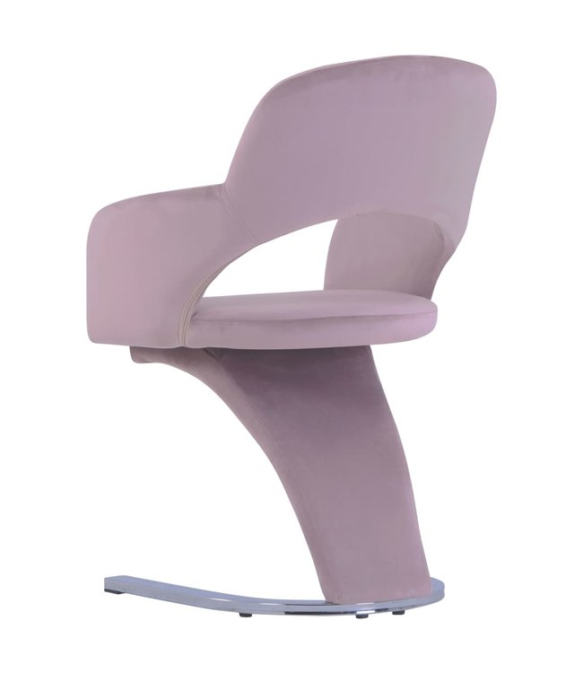 Eetkamerstoelen 6 st fluweel roze