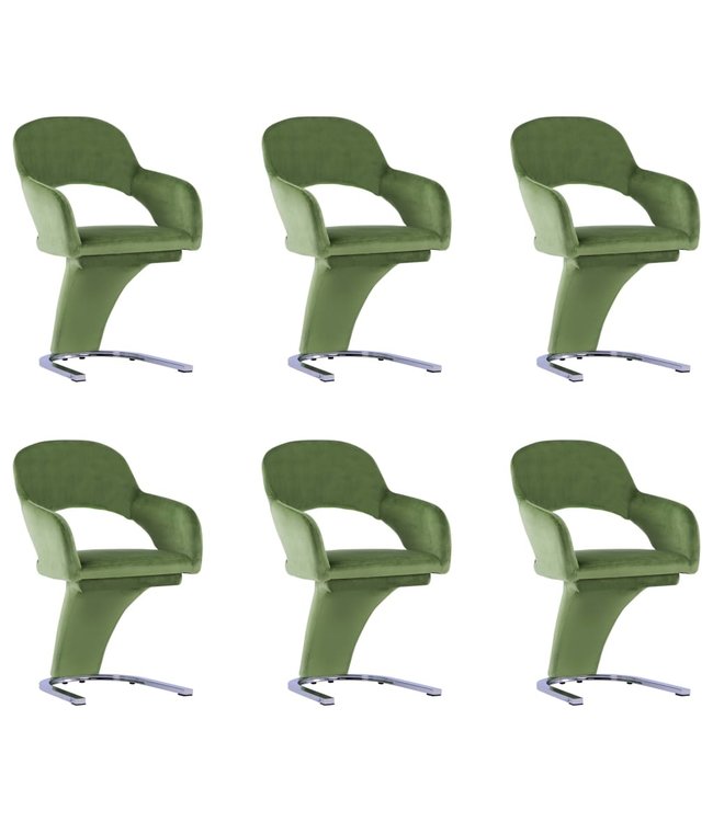 Eetkamerstoelen 6 st fluweel groen