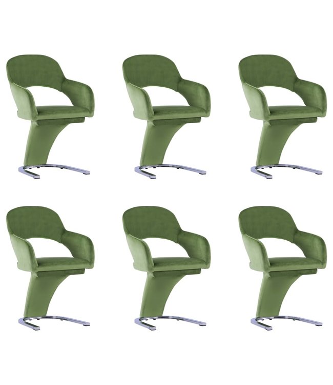 Eetkamerstoelen 6 st fluweel groen