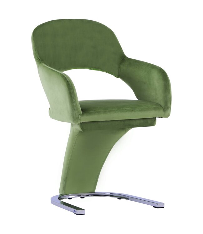 Eetkamerstoelen 6 st fluweel groen
