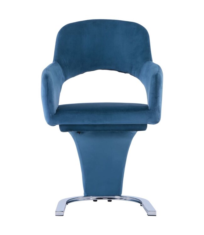 Eetkamerstoelen 6 st fluweel blauw