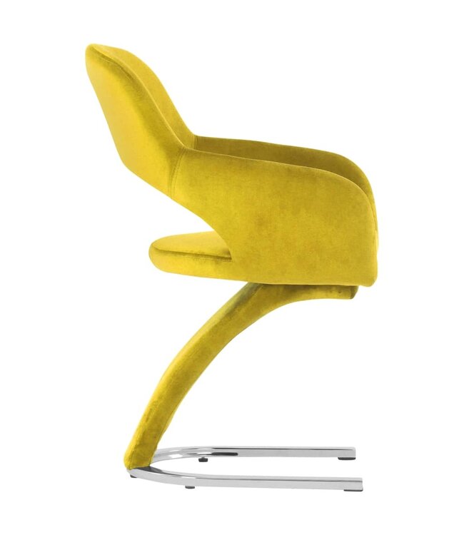 Eetkamerstoelen 4 st fluweel geel