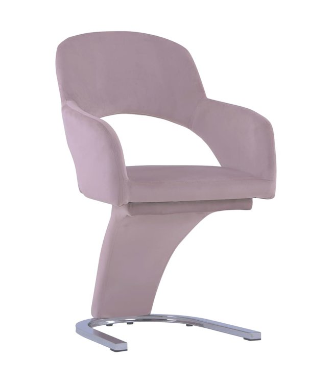 Eetkamerstoelen 4 st fluweel roze