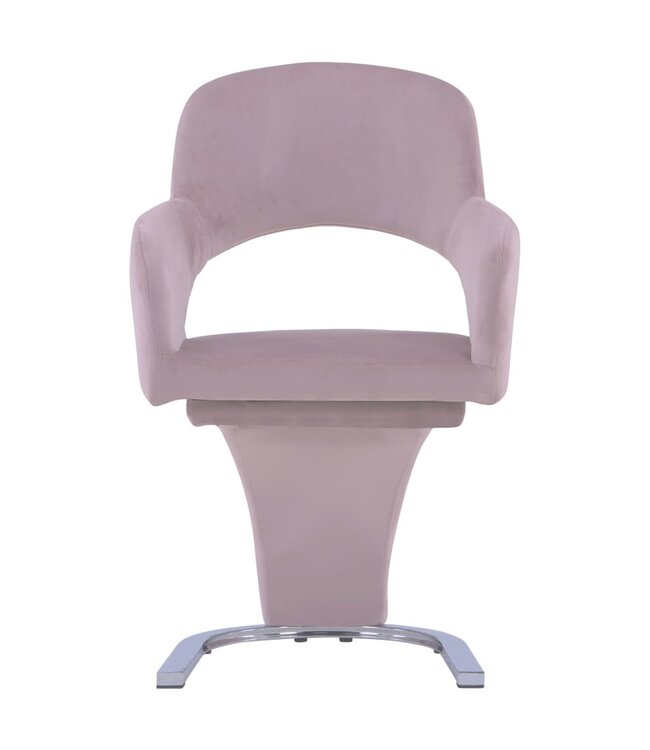 Eetkamerstoelen 4 st fluweel roze