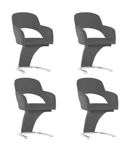 Eetkamerstoelen 4 st fluweel zwart