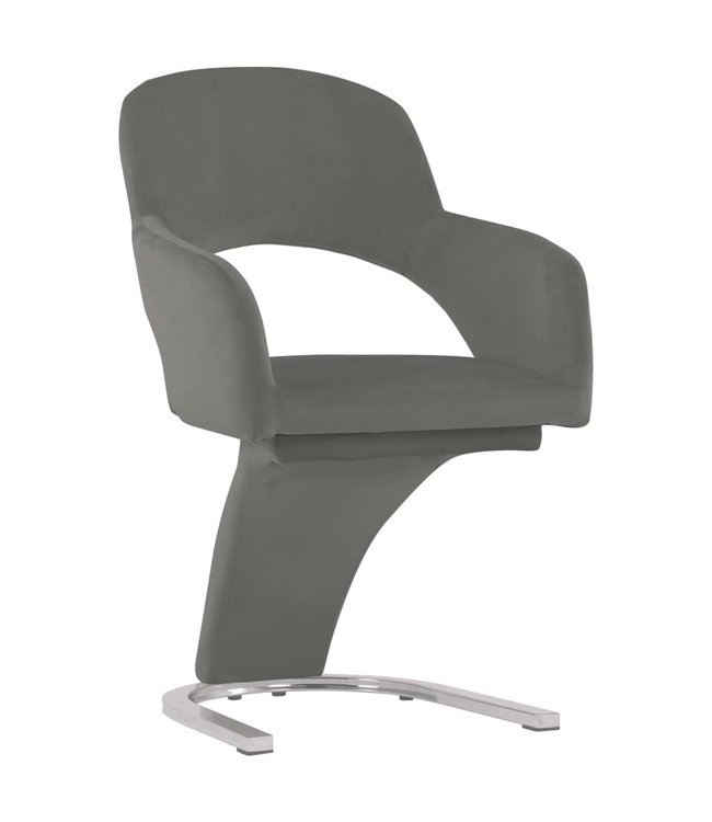 Eetkamerstoelen 4 st fluweel grijs