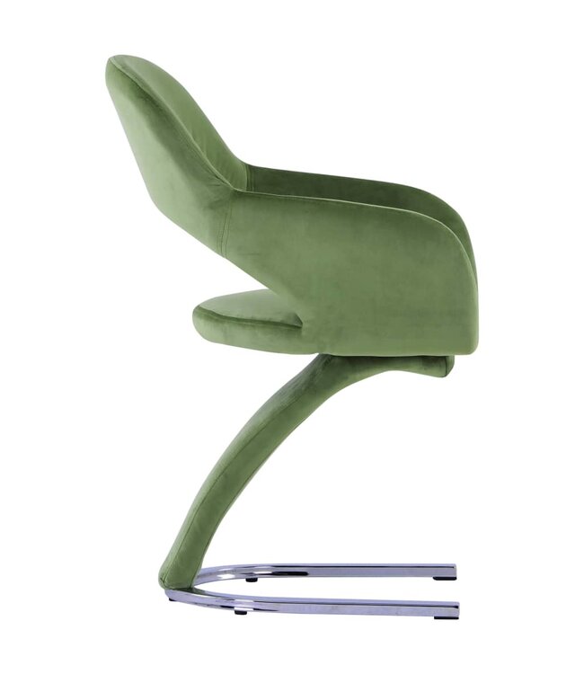 Eetkamerstoelen 4 st fluweel groen