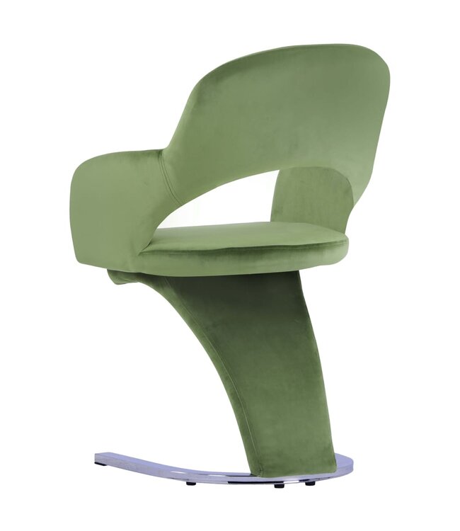 Eetkamerstoelen 4 st fluweel groen