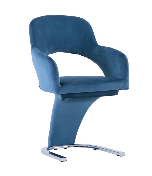 Eetkamerstoelen 4 st fluweel blauw