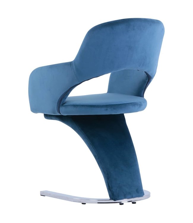 Eetkamerstoelen 4 st fluweel blauw