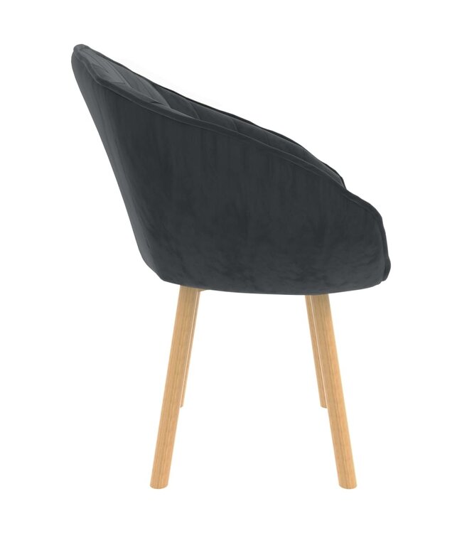 Eetkamerstoelen 4 st fluweel donkergrijs
