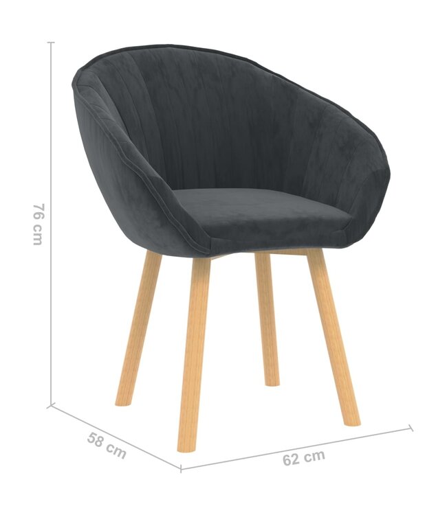 Eetkamerstoelen 4 st fluweel donkergrijs