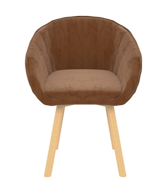 Eetkamerstoelen 4 st fluweel bruin