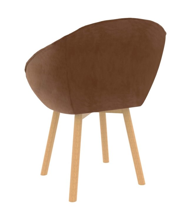Eetkamerstoelen 4 st fluweel bruin