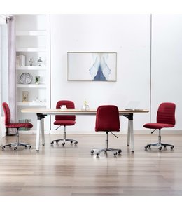Eetkamerstoelen 4 st stof wijnrood