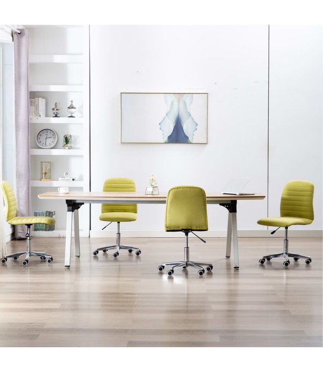 Eetkamerstoelen 4 st stof groen