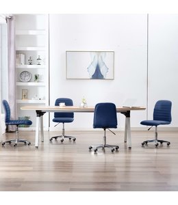 Eetkamerstoelen 4 st stof blauw