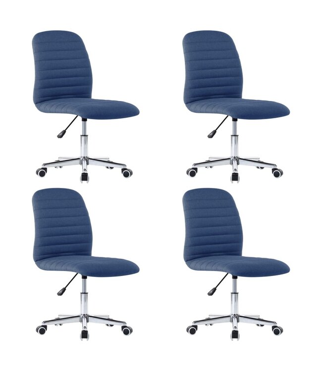 Eetkamerstoelen 4 st stof blauw