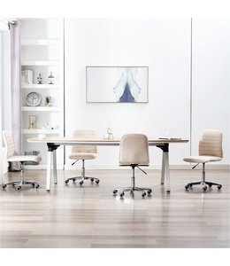 Eetkamerstoelen 4 st stof crème