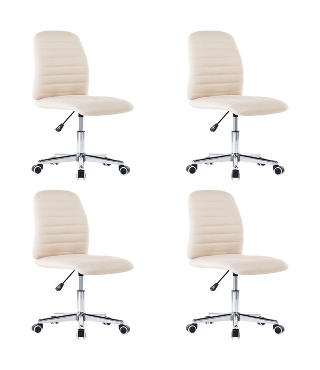 Eetkamerstoelen 4 st stof crème