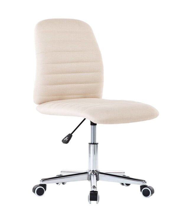Eetkamerstoelen 4 st stof crème