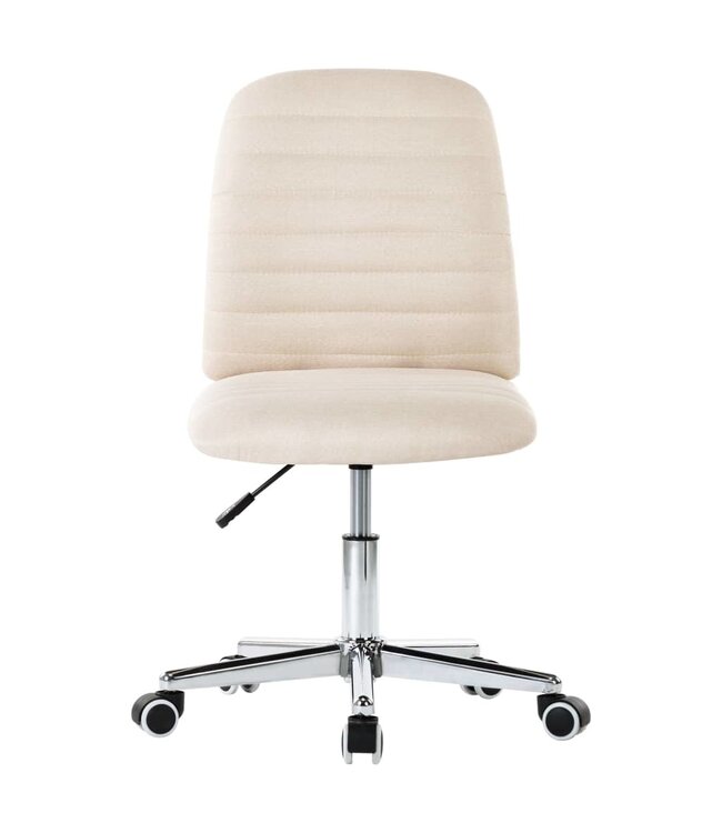 Eetkamerstoelen 4 st stof crème