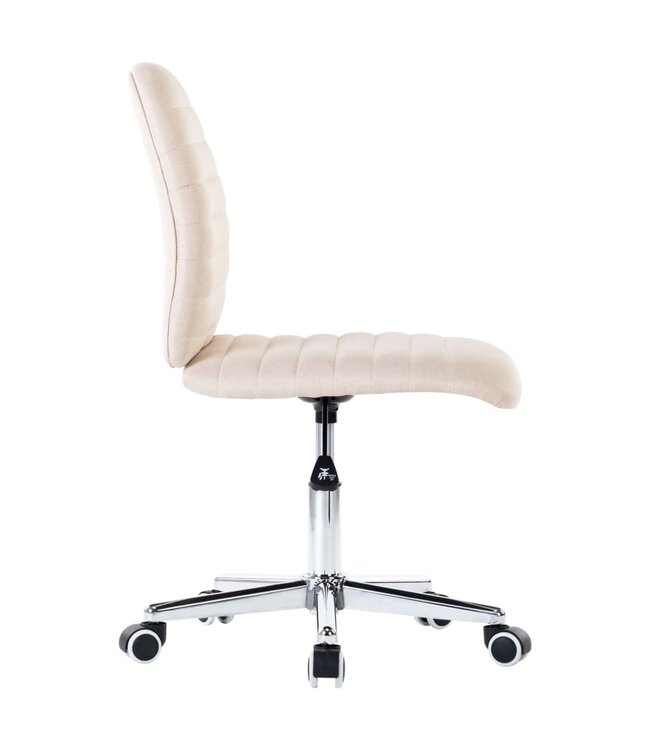 Eetkamerstoelen 4 st stof crème