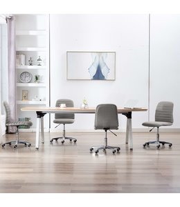 Eetkamerstoelen 4 st stof lichtgrijs