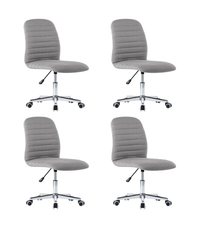 Eetkamerstoelen 4 st stof lichtgrijs