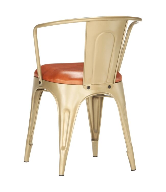 Eetkamerstoelen 6 st echt leer bruin