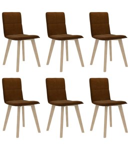 Eetkamerstoelen 6 st bruin