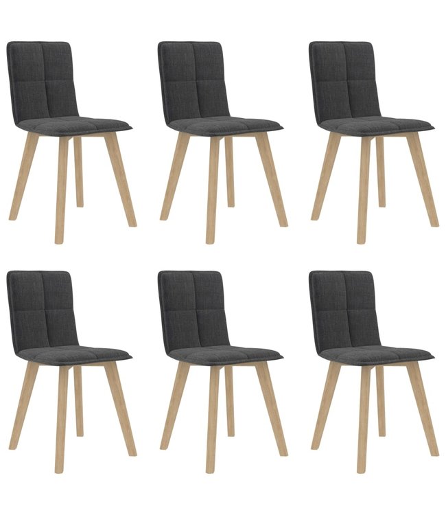 Eetkamerstoelen 6 st donkergrijs