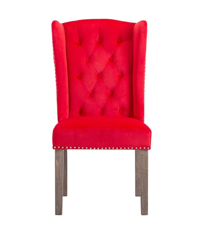 Eetkamerstoelen 2 st fluweel rood