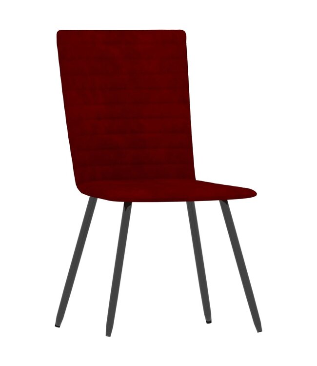 Eetkamerstoelen 6 st fluweel wijnrood