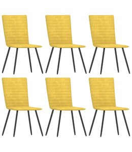 Eetkamerstoelen 6 st fluweel geel